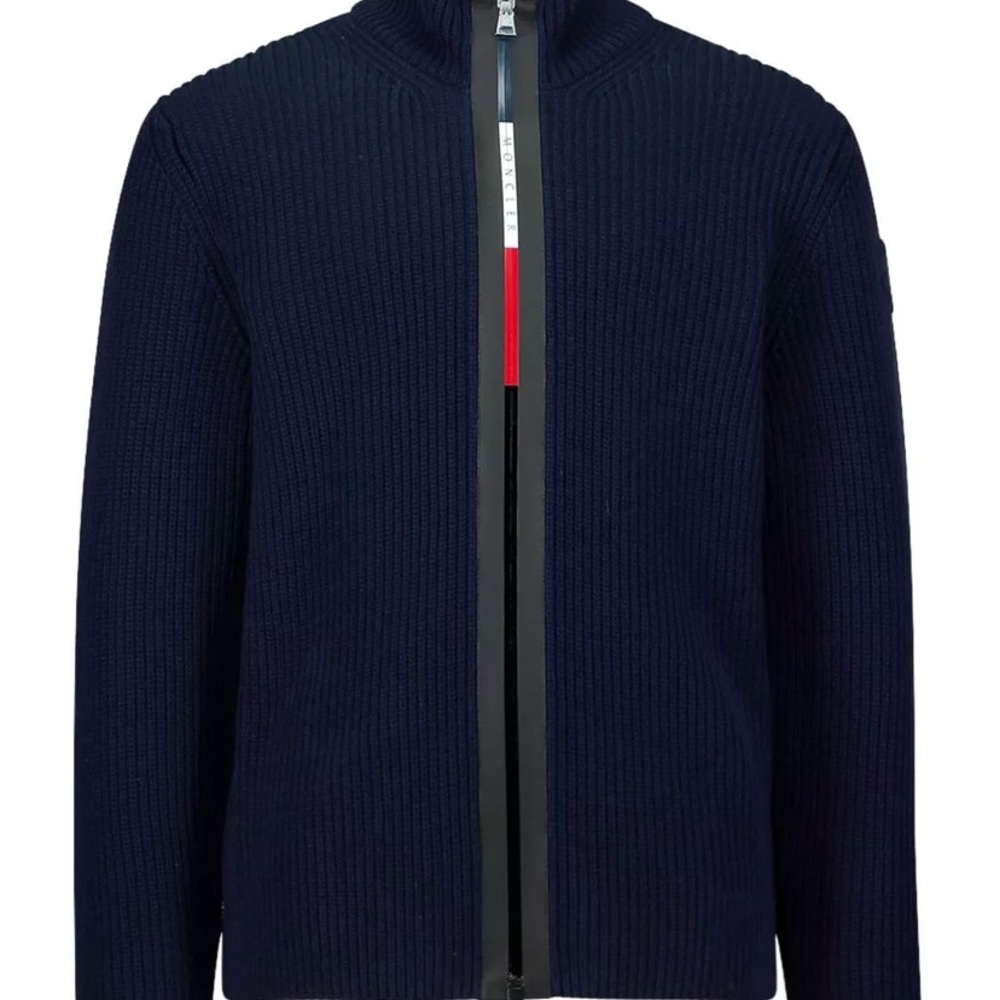MONCLER ENFANT CARDIGAN BLUE FOR BOYS